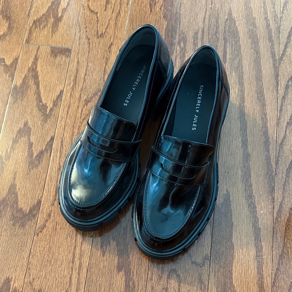 Black Patent Leather Loafers